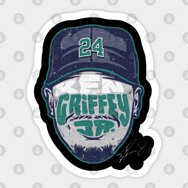 Ken Griffey Jr. Seattle Player Silhouette Number Sticker by danlintonpro